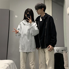 抖音得物品质26春装美式重磅结构斜拉链高领连帽卫衣开衫外套W61，女装短外套，电商A486