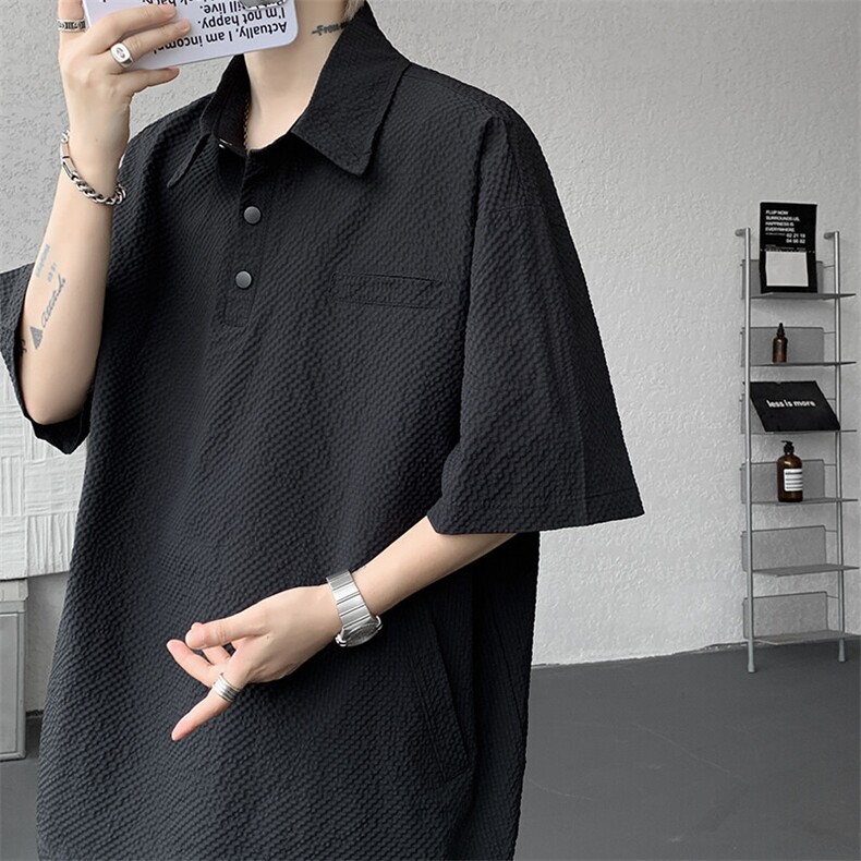 8XL-M日系工装短袖衬衫男夏季POLO衫t恤休闲运动套装TZ38004特P55图片