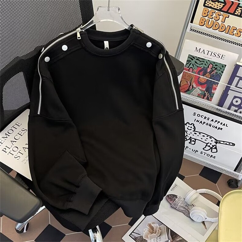 炸街高级感卫衣男春秋潮牌痞帅外套宽松青少年重磅衣服T46/P53,女装短外套,星座506B