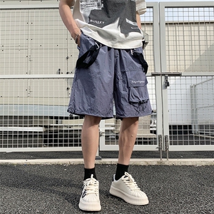 夏季美式高街潮牌速干休闲阔腿五分裤子工装短裤男士图片