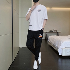 夏季新款短袖T恤套装青少年休闲宽松潮流两件套男装F301P68，男装休闲套装，电商A086