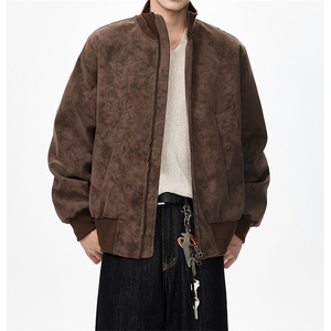 美式扎染外套男秋季cleanfit飞行员夹克棒球服25XJ55283特批56图片