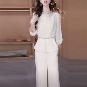 甜甜女装大码中年妈妈优雅气质套装2026春季新款时尚洋气两件套，女装套装/套裙，超越