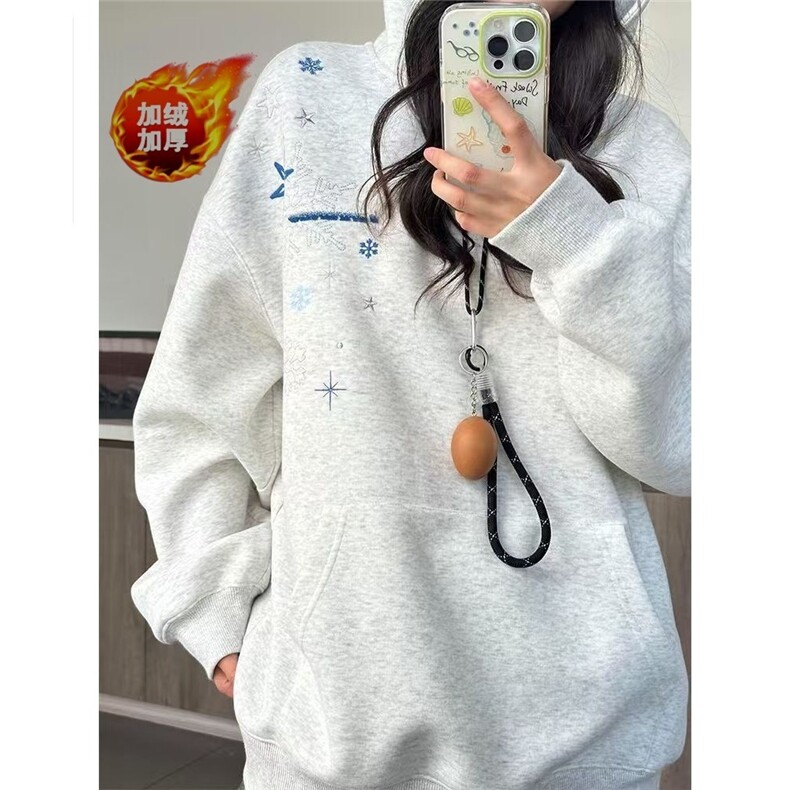 春秋季新款休闲百搭加绒加厚卫衣男士连帽衫美式青少年男装,男装卫衣,星座506A
