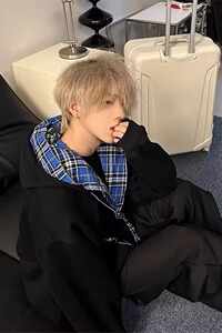 假两件连帽格子开衫卫衣男冬季潮牌设计感美式慵懒风外套1038p55图片