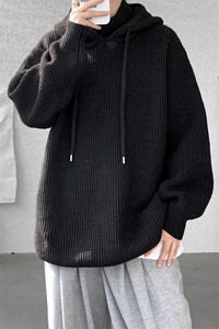 8XL-M特大码毛衫高质量连帽套头宽松毛衣情侣针织衫外套MY1210P75图片
