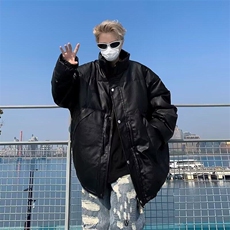 【有货】DW163-P85立领羽绒棉衣男士外套秋季款美式pu皮棉袄夹克，男装棉衣，星座603-2