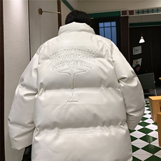 港风鳄鱼纹钢印字母图案设计大码休闲潮流棉衣男MY77727P128控168，男装棉衣，星座227-7