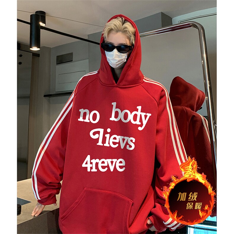 抖音得物供货提供视频秋冬重磅美式宽松织带连帽卫衣0615,男装卫衣,电商A486