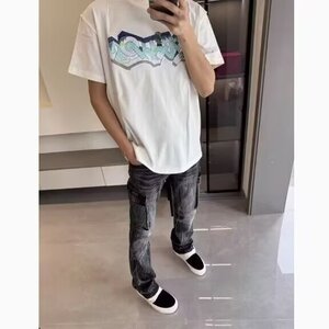 秋季牛仔裤男潮牌新款黑色弹力水洗直筒裤青年休闲修身长裤子男生图片
