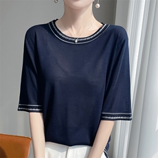 短袖t恤女2025新款夏季薄款宽松显瘦打底上衣小衫，女装T恤，质第工厂直营店