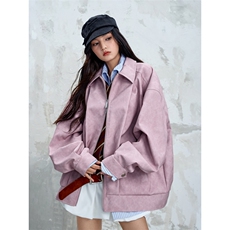 网络图慎用!图片只做展示仿鳄鱼皮美式大码粉色皮衣男JK78118P95，男装皮衣，星座226-2