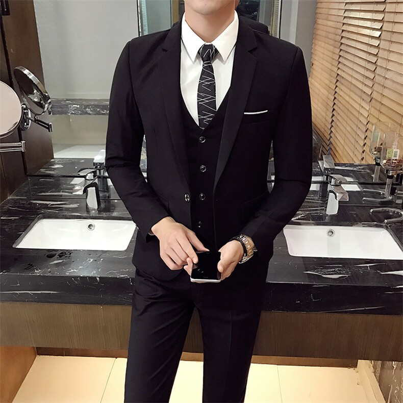 【常年供货】单扣西服马甲裤子三件套职业装大货主推款XF701P145,男装西服,星座613B