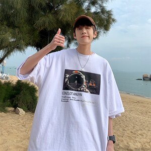印花短袖T恤男夏季潮牌潮流ins宽松情侣上衣服新款半袖TX172-p25图片