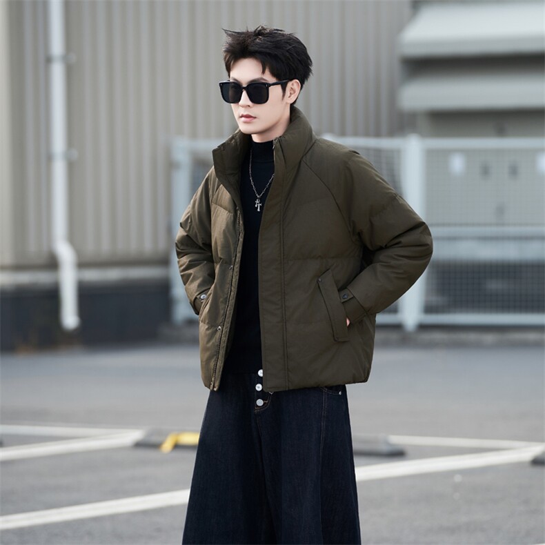 标90绒军咖抖音立领羽绒服男冬季2025新款外套Y960-M-3XL-p245,男装羽绒服,电商B255