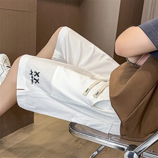泡泡格夏季水洗刺绣短裤男纯棉宽松五分裤沙滩裤XZ310B-DK03-P27，男装牛仔裤，星座310B