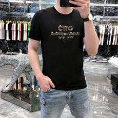 新款高品质高端精品欧货夏季男T恤短袖潮A227B-A-7702-P48，男装T恤，电商A227B（原钱塘4066-1）