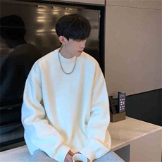 纯色毛衣秋冬cleanfit针织衫美式慵懒风宽松圆领外套6204-P42网图，男装针织衫/毛衣，电商B245