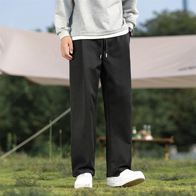 秋冬休闲裤男风纯色学生裤子潮流大码宽松直筒哈伦裤AK16P50,男装休闲裤,星座220-2