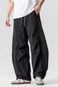 夏季新款 大码日系港风美式潮男女宽松休闲阔腿工装裤薄 K287/P60图片