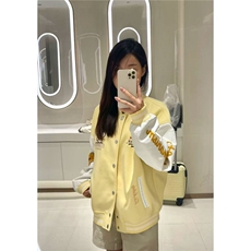 春秋时尚高街美式印花棒球服撞色拼接学生宽松显瘦休闲夹克女外套，男装夹克，星座1210-1