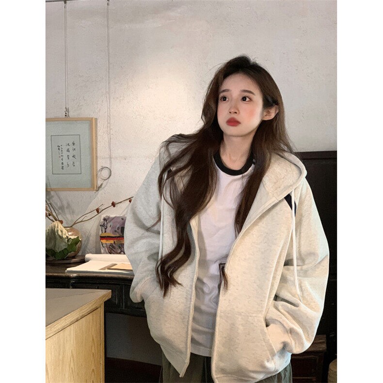 EE072-P65卫衣男女情侣薄款2024拉链开衫外套连帽韩版上衣200斤,女装短外套,星座911-3