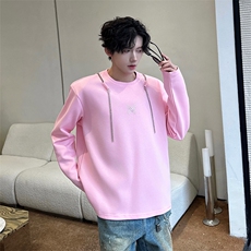 链条项链款男大时尚卫衣秋冬打底设计高街痞帅潮男打底衫长袖P55，男装卫衣，电商B319