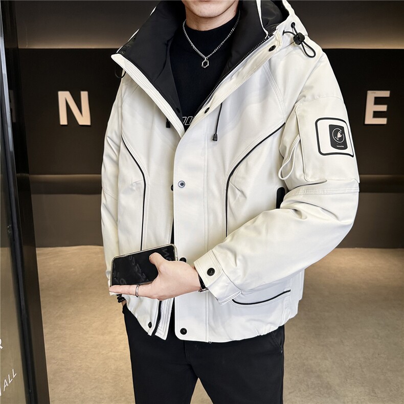 新标连帽轻奢男羽绒服现货高品质情侣保暖外套数据款，男装羽绒服，电商A237