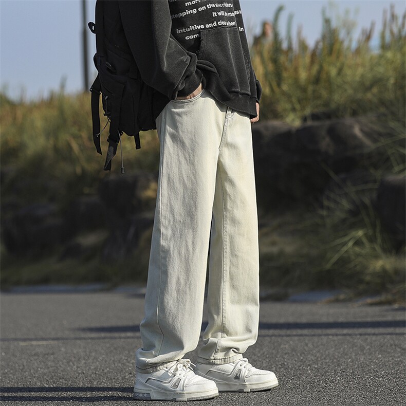 美式潮流高街复古宽松水洗牛仔裤KN01P50,男装牛仔裤,电商D325