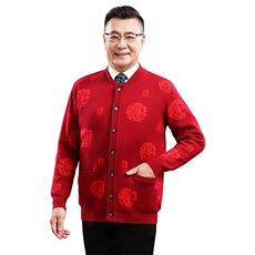 2024年秋季开衫中老年男女款长袖开衫圆领时尚潮流，女装羊毛衫，衣恋羊绒