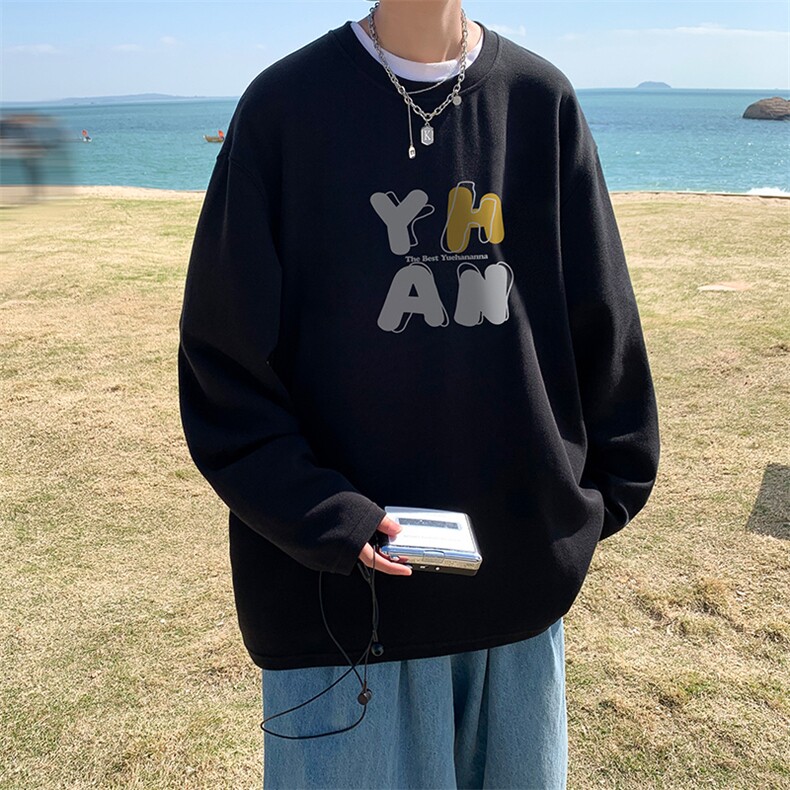 抖音供货、秋季现货舒适棉宽松重磅长袖T恤D223A-CT2316-特P28,男装T恤,电商019-1