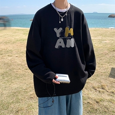 抖音供货、秋季现货舒适棉宽松重磅长袖T恤D223A-CT2316-特P28，男装T恤，电商019-1