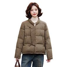 现货主推款90白鸭绒2024新款盘扣小个子短款羽绒服女，女装羽绒服，阳光伊恋