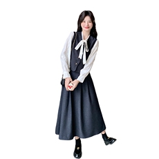 法式小香风马甲套装裙女2025春季新款气质一整套穿搭半身裙三件套，女装套装/套裙，2D078