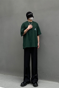 现货 冰丝那不勒斯休闲西裤男高级感宽松垂感直筒裤女 KK388-P60图片