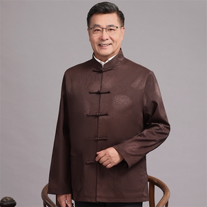 常货春款中老年风唐装外套男中式复古盘扣汉服爷爷过生日外套图片
