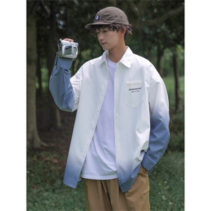 长袖版渐变色衬衫男X1213-DY155-P50控68（纤维直播品质图片