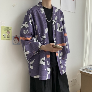 夏季大码港风日系外套防晒服和服开衫薄款道袍披风汉服潮 F12/P40图片