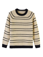 2025年夏季新款条纹针织女士上衣时尚休闲通勤通勤百搭，女装针织衫/毛衣，隆秋羊绒