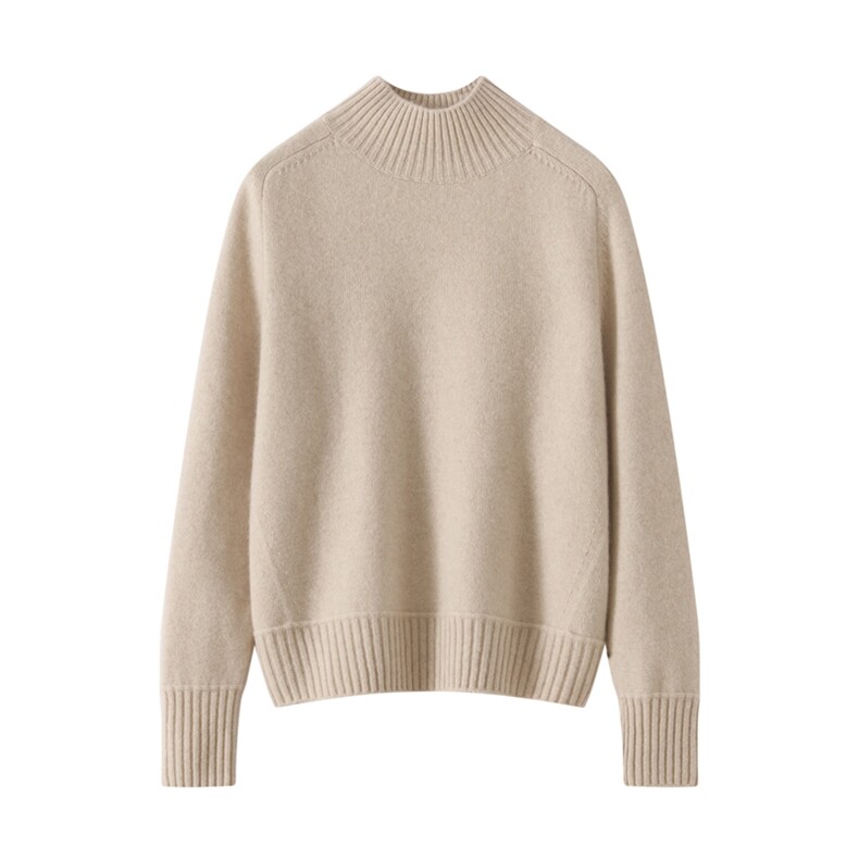 2025年秋季新款百搭女士七针半高马鞍肩短款羊绒衫，女装羊绒衫，品秋羊绒