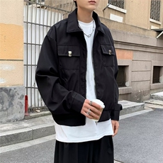 小众双头拉链工装外套男春季垫肩金属扣设计感翻领夹克JC402-P58，男装夹克，星座1109-3