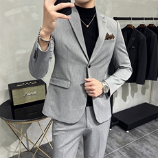 品质西服套装男两件套韩版修身商务休闲西装婚礼西装KTZ802-P240，男装西服套装，星座1105-3