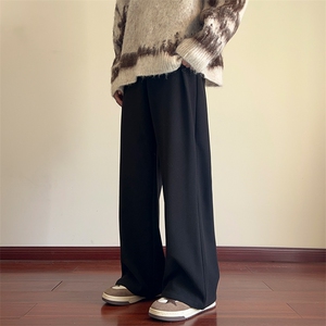 03冬季加厚款宽松直筒裤针织毛呢休闲裤阔腿裤XZ211-1-K2370-P65图片