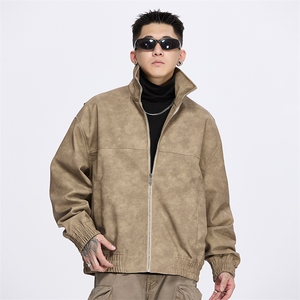 美式复古立领夹克潮牌皮衣夹克宽松外套 A436-986-P95138图片