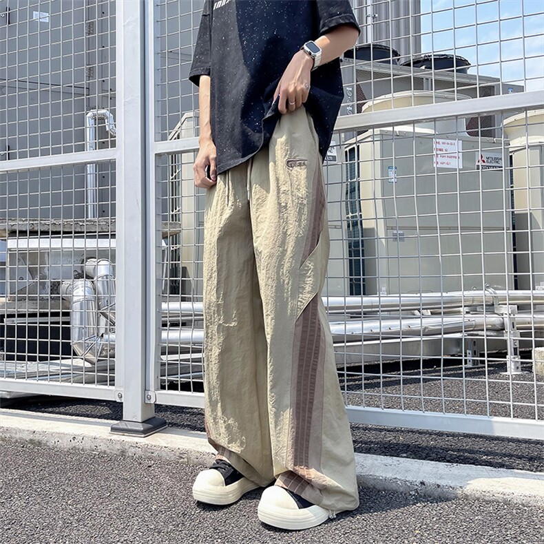 美式条纹速干伞兵裤男夏季薄款宽松休闲阔腿运动裤,男装休闲裤,星座410-7