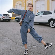 点击率9+！两色！2021牛仔连体裤151A-2088-P140-K198+，女装牛仔裤，淑塔可可