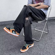 美式vibe裤子高街水洗牛仔裤男设计感小众拉链裤N2223P38，男装牛仔裤，星座1116-2