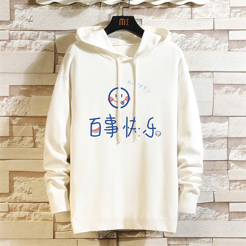LM68183-P58 加绒款-P68 连帽毛衣男大码带帽针织衫男毛线衣 砖墙图片