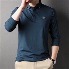 D66123钱塘2020-2中年男士休闲简约秋季长袖包薄款T恤数据好P70，男装T恤，钱塘207-2