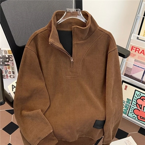 秋冬新款日系休闲双面摇粒绒男女休闲宽松套头卫衣潮WB512-P43图片
